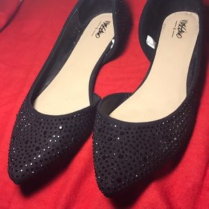 studded black flats